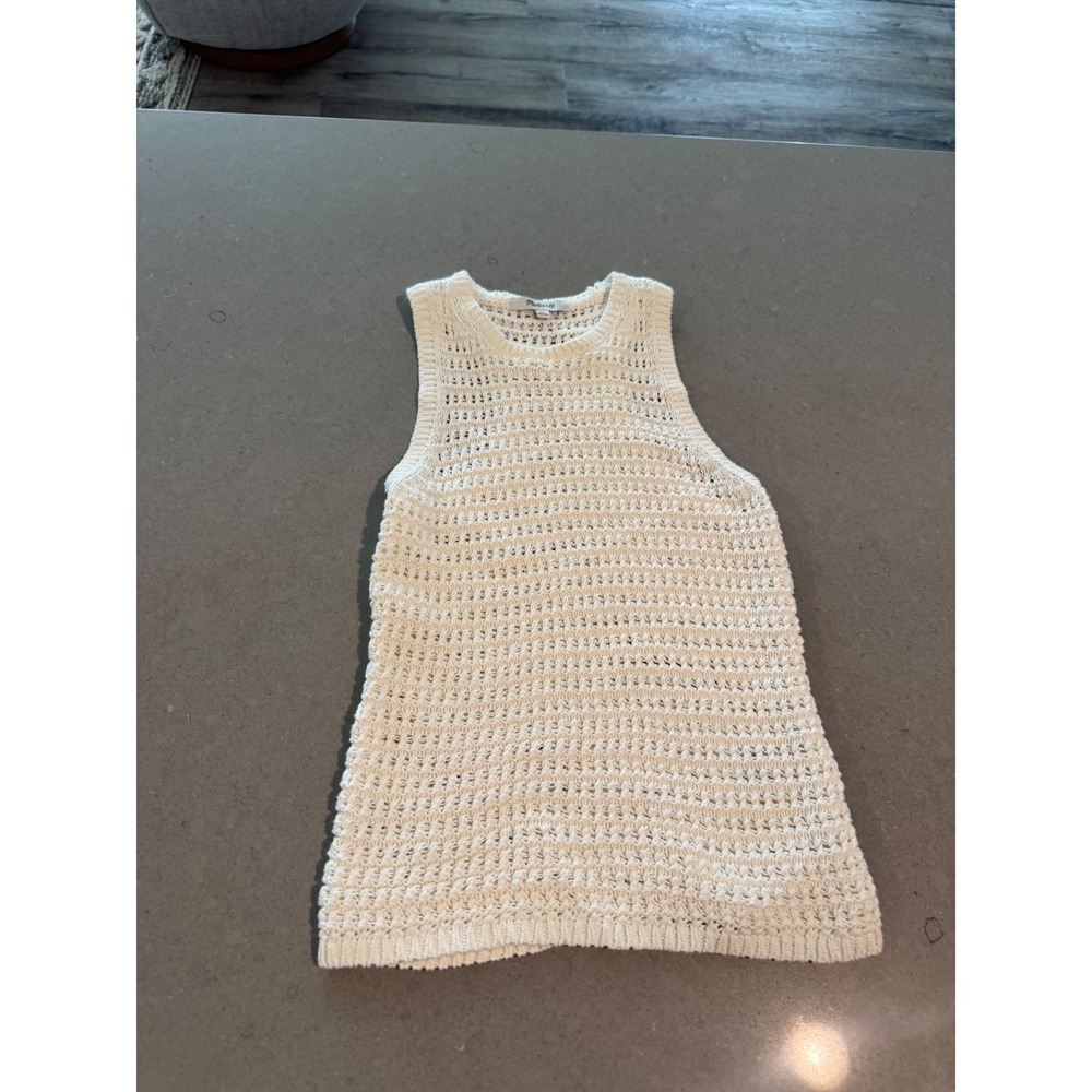 Madewell Cream Crochet Knit Sleeveless‎ Tank Top XXS